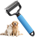 Double Sided Pet Dematting Comb & Undercoat Rake for Dogs & Cats
