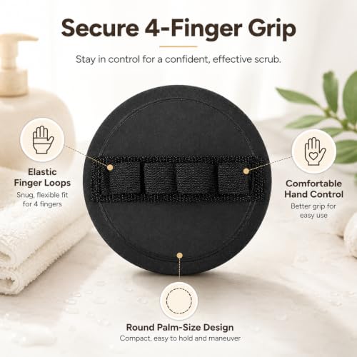 Soft Exfoliating Bath Scrubber Glove with Finger Strap