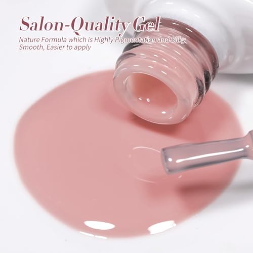 Born Pretty Sheer Jelly Nude Pink Gel Nail Polish Set - 6 Pcs, 7ml