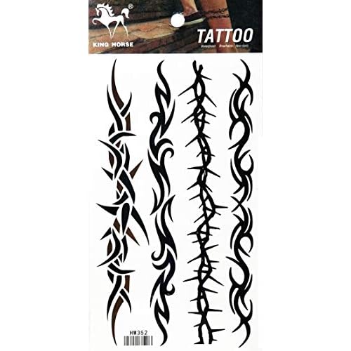 1 Sheet Vintage Barbed Wire Creeper Vine Waterproof Tattoos Stickers Pattern style Henna Make up neck shoulder upper arm thigh Body Art Tattoo for Women Men Sexy Fake