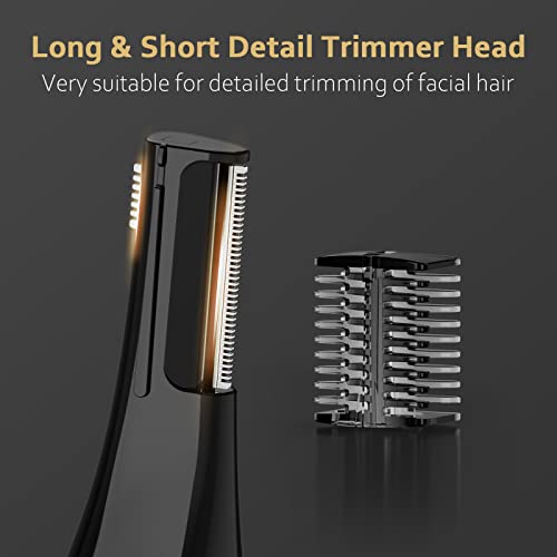 Ear Nose Hair Trimmer for Men, Rechargeable Eyebrow Facial Hair Trimmer, Painless Waterproof Nose Clipper 2023 Professional Dual Blades Face Shaver (Black)