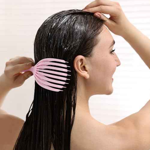 Detangler Brush for Curly Hair, Hairbrush for Wet Dry Thick Thin, Easily Comb Through Curl Hair and Reduces Breakage, Curly Brush for Women Men Kid (Pink)