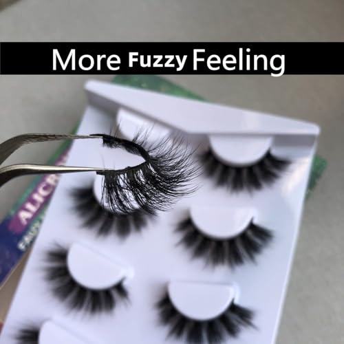 ALICROWN 3D Faux Mink Lashes - Thick Volume Wispies Pack