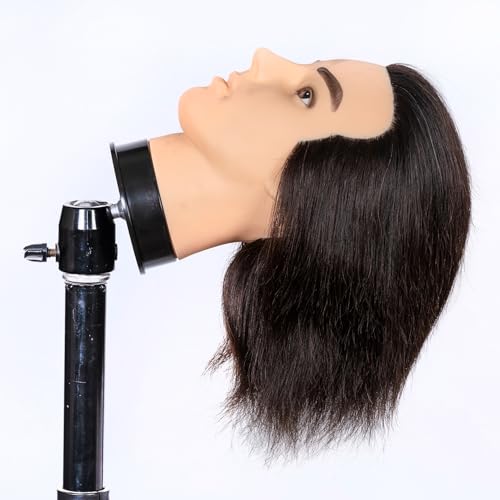 Male Mannequin Head 100% Human Hair with Stand