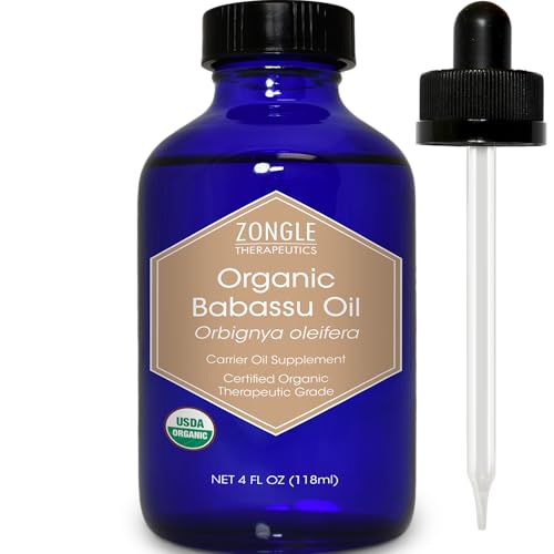 Zongle USDA Certified Organic Babassu Oil, Safe to Ingest, Cold Pressed, Orbignya Oleifera, 4 oz