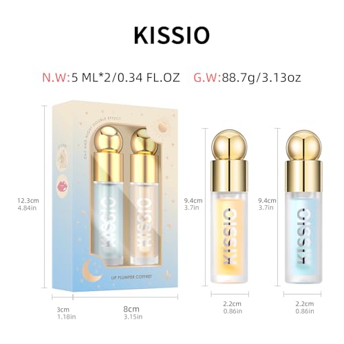 KISSIO Lip Plumper Set - Moisturizing & Elasticity Boosting Lip Gloss Duo
