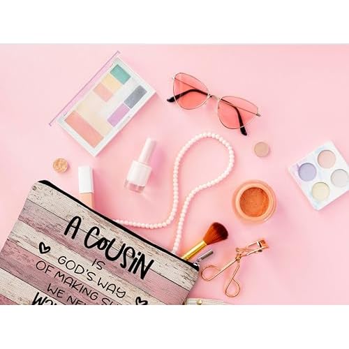 Cousin Gifts Makeup Bag,Cousin Gifts for Women,Cousin Cosmetic Bags With Zipper,Cousin Birthday Gifts for Women