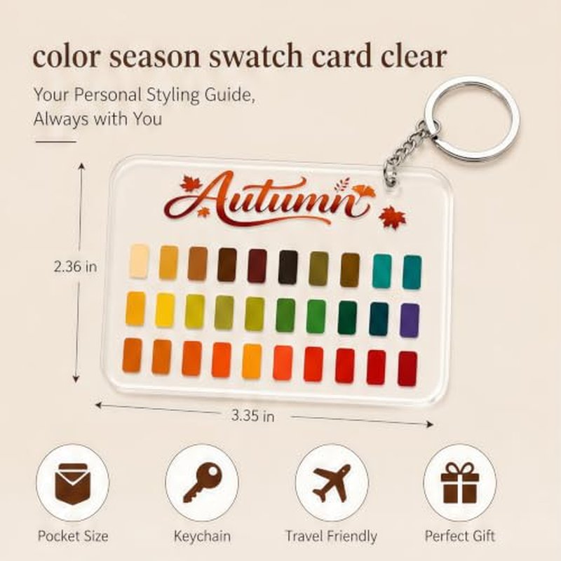 Seasonal Color Analysis Swatch Keychain - Portable Wardrobe Guide