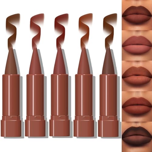 Matte Lip Liner Set - Gradient Velvet Lip Crayon (5 Pcs)