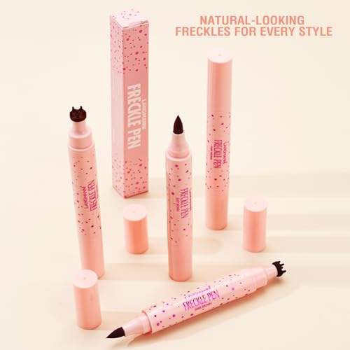 Jolilab Freckle Pen 3-in-1: Dual-Ended Stamp & Precision Tip (Eyeliner/Brow Pencil), 2 Shades Soft Brown/Dark Brown, Waterproof Long-Lasting Smudge-Proof Compact On-the-Go Makeup(SOFT&DARK)