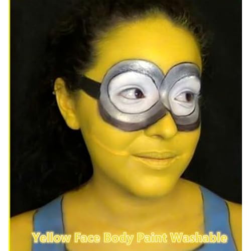 Go Ho Water Based Yellow Face Body Paint Stick,Non-Toxic Face Painting,Easy-to-use Facepaint for Halloween Cosplay SFX Minions Costume Makeup,0.63oz