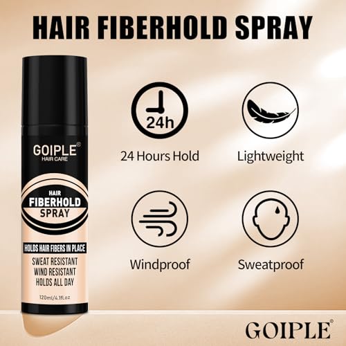 WOZUTUNT Hair Thickening Fibers & Spray Set for Men's Hair & Beard - Volume & Hairline Enhancer