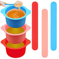 3Pcs Non-Stick Silicone Wax Melt Liners with Wax Sticks, Reusable Bowl for Wax Warmer and Hair Removal, 14Oz
