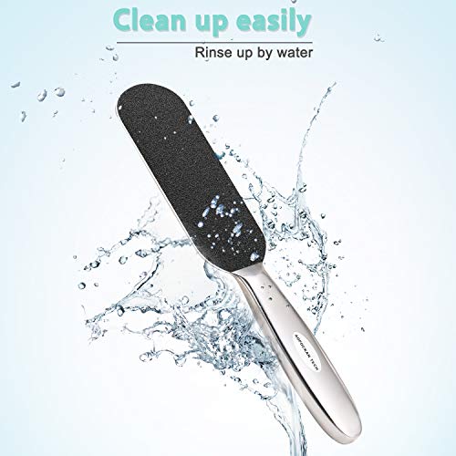Stainless Steel Pedicure Foot File & Callus Remover with 12 Refill Pads