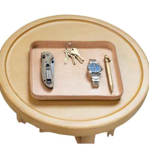 Molded Leather Valet Tray ? 100% Full Grain Vegetable Tanned Leather - Catchall Tray - Handmade in USA - EDC Organizer for Desk, Nightstand, or Dresser ? Gift for Him or Her By Northwind