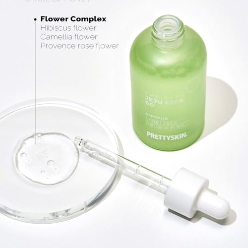 PRETTYSKIN Jeju Centella Asiatica 80% Soothing Ampoule ? Calming Serum for Sensitive Skin with Tea Tree & Flower Complex, Hypoallergenic & Dermatologist Tested 1.69 fl. oz.