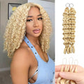 Surrku 613 Blonde Human Crochet Hair 24 Inch Burmese Deep Wave Bundles, 50 Strands, Pre-Separated, Knotless, 50g
