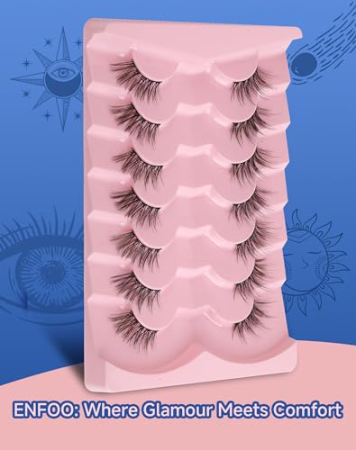 ENFOO Half Lashes 3/4 Natural Wispy Eyelashes 16MM