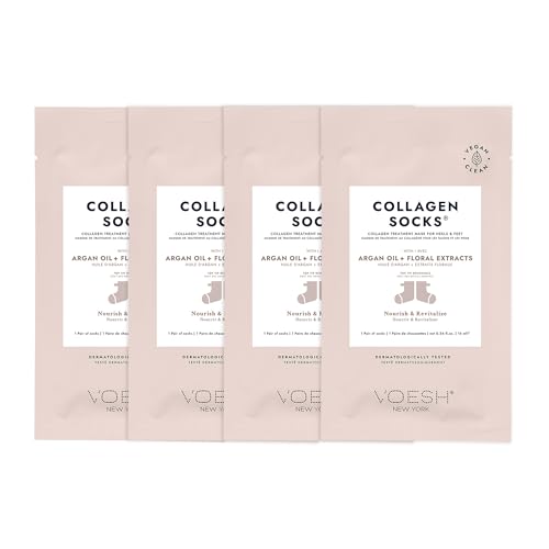 VOESH Vegan Collagen Socks - Moisturizing Foot Mask for Dry Cracked Feet