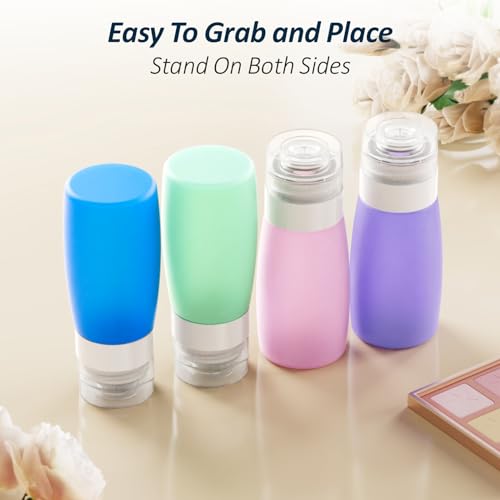 Travel Toiletry Bag with Bottles - TSA Approved 3.4 oz Silicone Containers