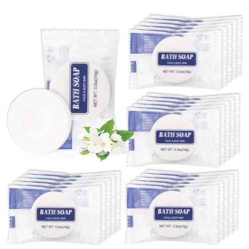 Bulk Bar Soap Round, 500 Pack Mini Soap Bars Bulk Individually Wrapped, 0.5 oz Travel Soap Small Hotel Soaps Travel Size Toiletries for Hotel Bathroom(Round)