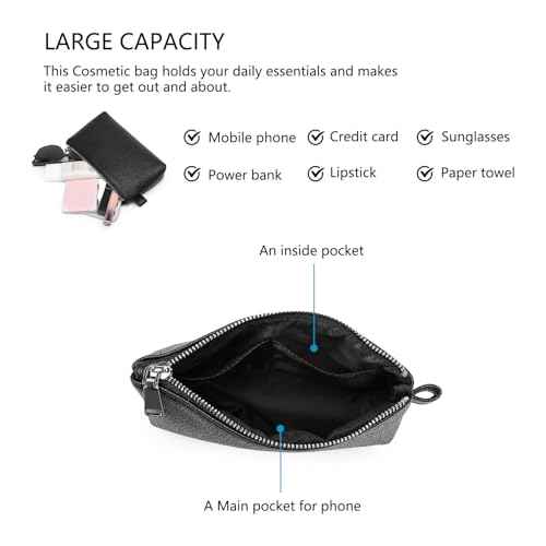 PU Leather Makeup Simple and Convenient Handbag Small Exquisite Storage Bag (Pu/Black)