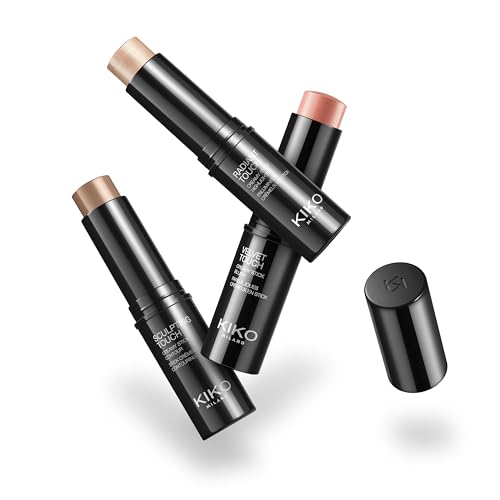 KIKO Milano Contouring Face Set 01| Make-Up Kit With 3 Sticks: Blush, Highlight And Face Contour