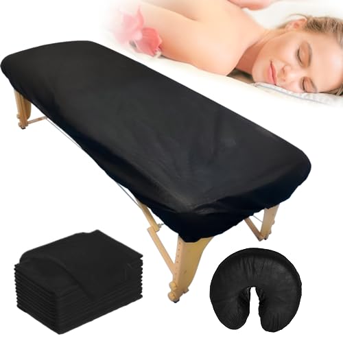 Fancystyle Disposable Fitted Massage Table Sheets & Headrest Covers - 24 Pack