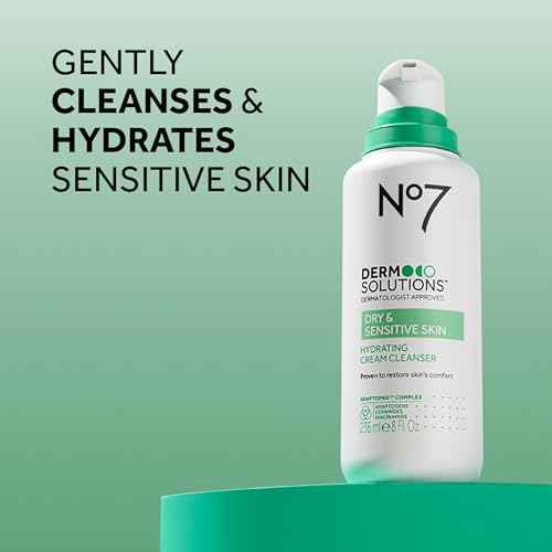 No7 Derm Solutions Hydrating Facial Cleanser - Gentle Cream Face Wash Formulated with Ceramides, Niacinamide & Adaptogens to Help Maintain Skin's Moisture Barrier - For Dry & Sensitive Skin (8 Fl Oz)