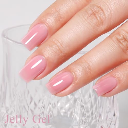 Imtiti Pink Sheer Jelly Gel Nail Polish - 10ml Translucent UV/LED Gel