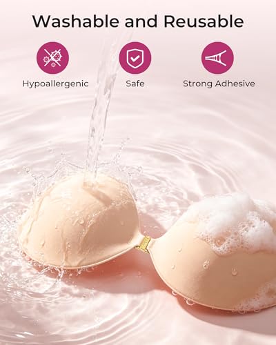Falorda Sticky Adhesive Strapless Invisible Bra Reusable