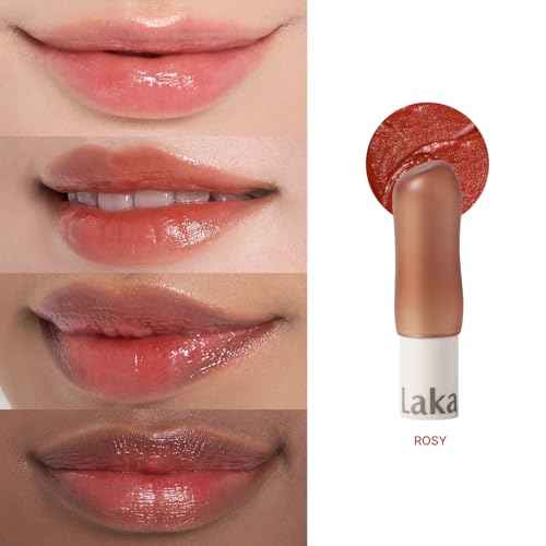 Laka Soul Vegan Lip Balm (4 Shades) Tinted, 3.9g/0.13oz, Deep Nourishing Plant-Based Lip Moisturizer, Vegan Lip Balm for Dry, Cracked and Chapped Lips (#Rosy)