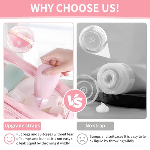 4-Pack 1oz Silicone Travel Bottles - Leak Proof Squeeze