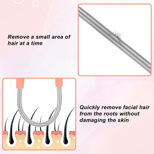 6 Pieces Facial Hair Remover Spring Eyebrow Face Epilator Coil Portable Hair Remover Spring Threading Tool Hair Remover Spring Epilator for Women Chin Cheek Mustache Upper Lip