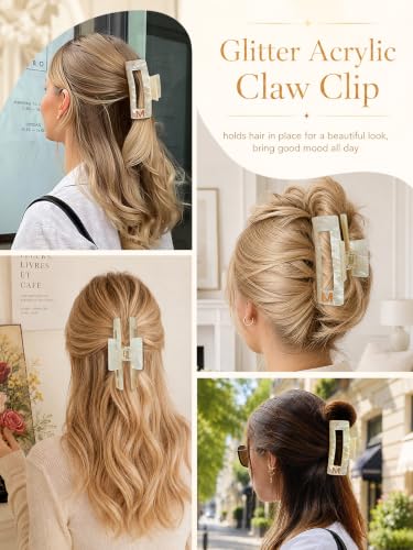 Personalized Initial Hair Claw Clip - 4 inch Large Acrylic Clip