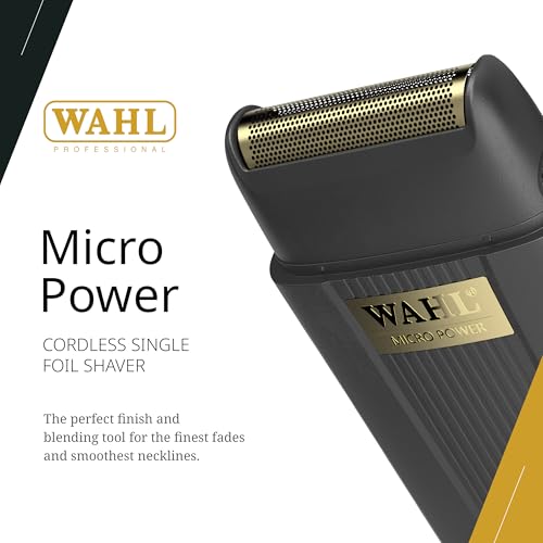 Wahl Professional Micro Power Shaver, Cordless Ultra-Close Finishing Foil for Precision Grooming, 2 Hour Runtime