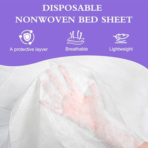 Celmuron 100 Pack Disposable Massage Bed Sheets 31.5x71 White Non-Woven