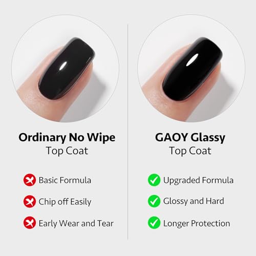 GAOY Gel Top Coat and Peel Off Base Coat Set, 16ml 2 Pcs Clear No Wipe Finish and Peelable Foundation Combination for UV Light Gel Nail Polish