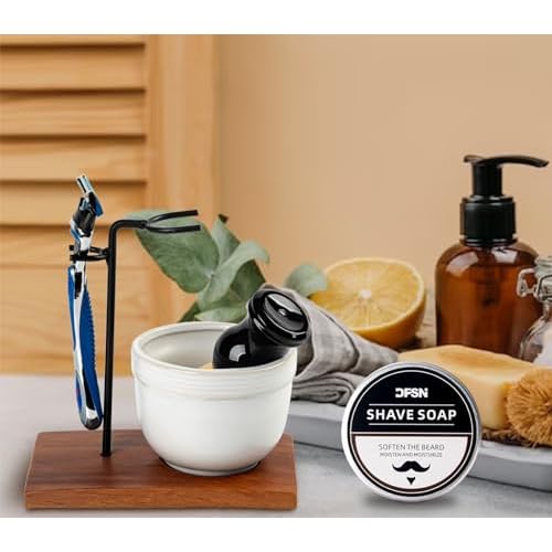 Safety Razor Shave Kit Mens Shaving Kit For Men Black Safety Razor Stand With Shave Brush Shaving Bowl Shaving Soap Set