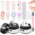 SUPWEE Clear & White 3D Nail Art Builder Gel Kit for Nails - Non-Stick, Salon Quality