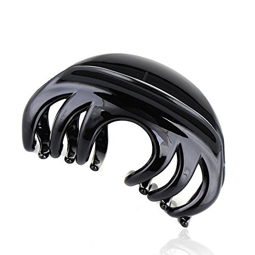 Liasun 4" Large Hair Claw Clip-Acrylic Strong Holding Power Hair Clips Hairgrip for Women and Girls Hair Barrettes for For Thick Hair(C-Black)