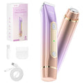 Bikini Trimmer for Women, Electric Razors with Dual Heads, Rechargeable Pubic Hair Trimmer with IPX7 Waterproof, Painless Pro Shaver for Underarm Leg Arm Body Face Private Area£¨RoyalRose£©