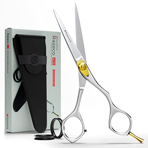 Suvorna 6" hair scissors professional - hair cutting scissors professional - professional hair scissors - hair shears professional - barber scissors professional - hair shears for women, men, & kids.