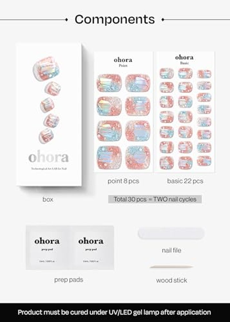 ohora Semi Cured Gel Nail Strips - Salon-Quality & Long Lasting