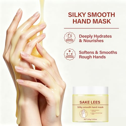 Sake Lees Hand Mask for Dry & Cracked Hands - Deep Moisturizing Spa Treatment
