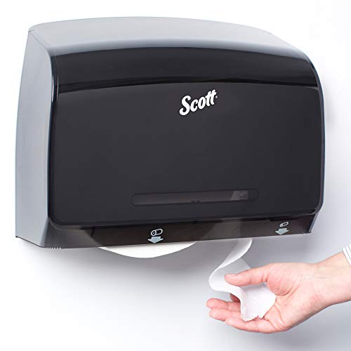 Kimberly-Clark Scott Pro MOD Jumbo Roll (JRT) Coreless Toilet Paper Dispenser (34831), 14.13¡± x 13.39¡± x 5.87¡±, Smoke / Black