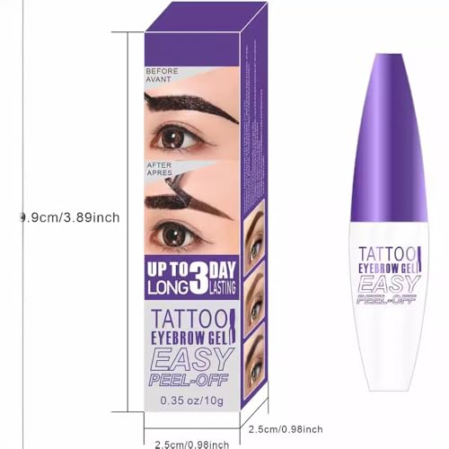 Dark Brown Peel Off Brow Tint Gel - Waterproof Tattoo Effect