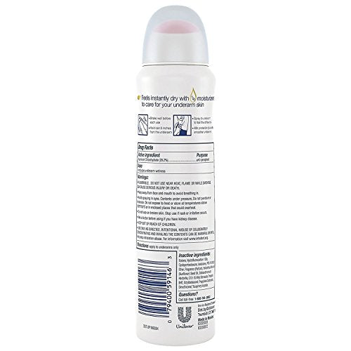 Dove Antiperspirant Dry Spray - Invisible Clear Finish, 3-Pack