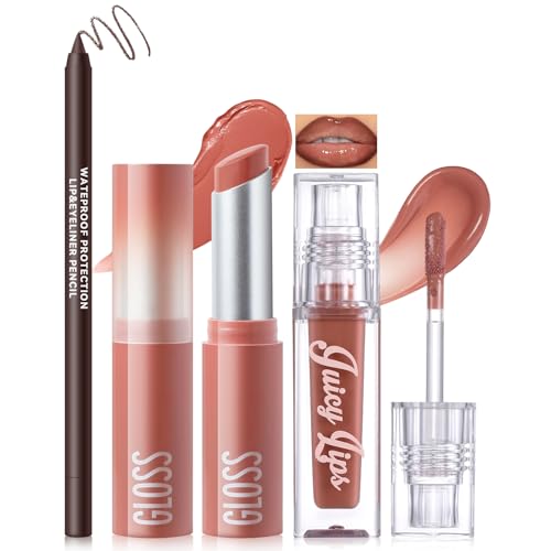 Noerrors 3Pcs Lip Combo Set - Liner, Lipstick & Gloss