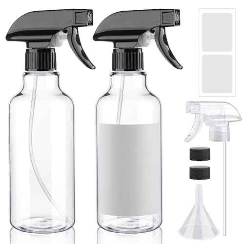 Spray Bottles 16.9oz Plastic Empty Spray Bottle for Hair Mist/Stream Spraying Heavy Duty Water Spray Bottles for Cleaning Solutions, Plants, Essential Oils 2 Pack (16.9oz)